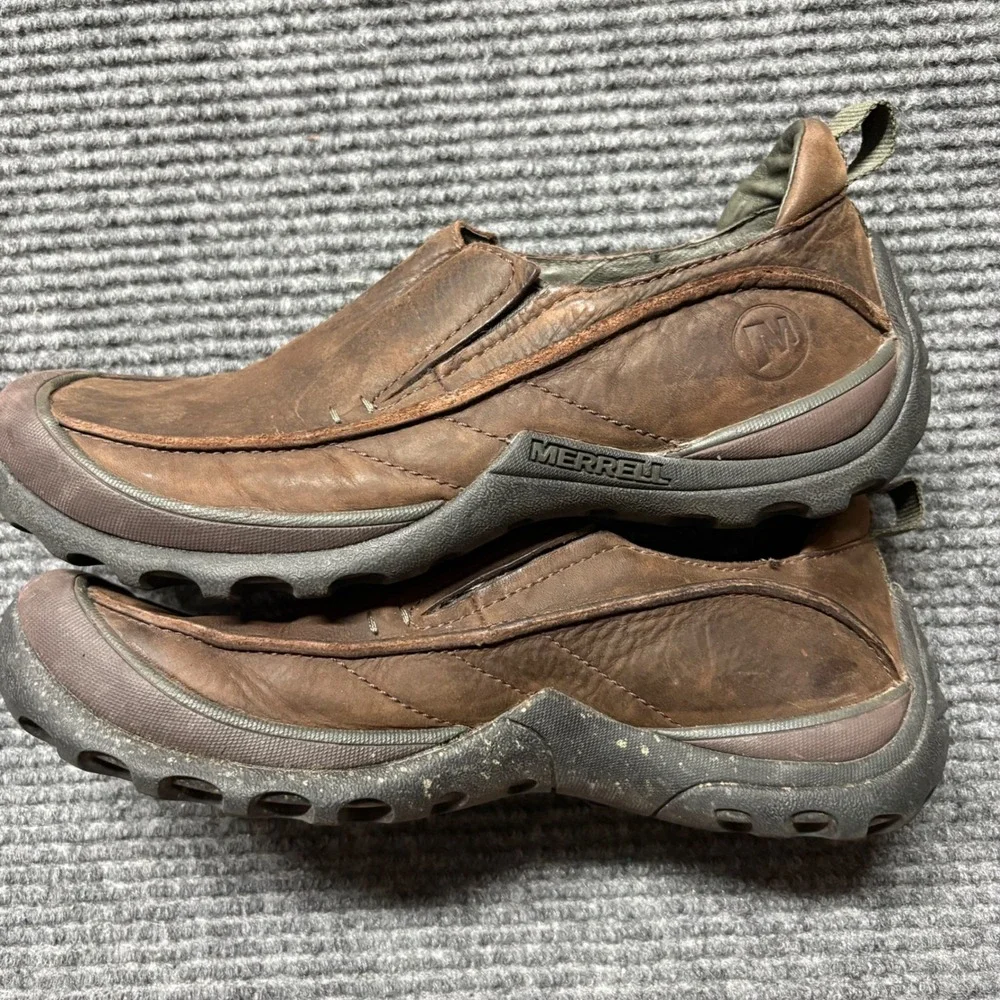 Merrell Kaolin Cocoa Mens Brown Leather Slip On‎ Shoes J15381 Size 8